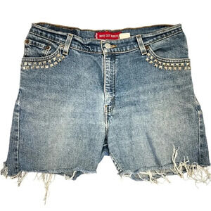 Levi’s 517 boot cut stretch slim studded cut off shorts